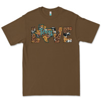 Cacao love texas map sunflower leopard cowhide Premium Tee - Artiststas