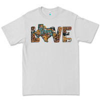 Dove Grey love texas map sunflower leopard cowhide Premium Tee - Artiststas