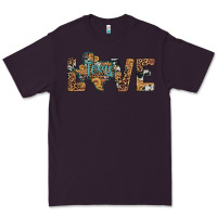 Plum love texas map sunflower leopard cowhide Premium Tee - Artiststas