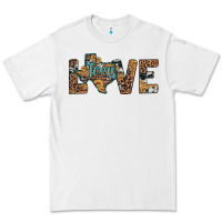 White love texas map sunflower leopard cowhide Premium Tee - Artiststas