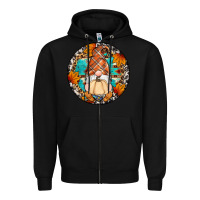 Black fall gnomes round earrings Zipper Hoodie - Artiststas