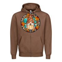 Chestnut fall gnomes round earrings Zipper Hoodie - Artiststas