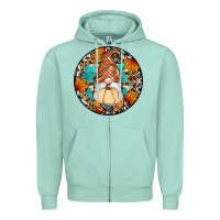 Seafoam fall gnomes round earrings Zipper Hoodie - Artiststas