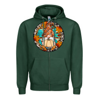 Sports Green fall gnomes round earrings Zipper Hoodie - Artiststas