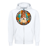 White fall gnomes round earrings Zipper Hoodie - Artiststas