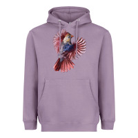 Lavender Flying Northern Cardinal Bird Heavyweight Hoodie - LillyAllenDesigns
