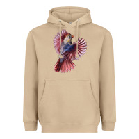 Mushroom Flying Northern Cardinal Bird Heavyweight Hoodie - LillyAllenDesigns