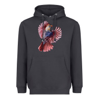 Smoke Flying Northern Cardinal Bird Heavyweight Hoodie - LillyAllenDesigns