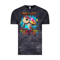 Cloud Black just a girl who loves turtles Vintage Tee - texasbilliewilder