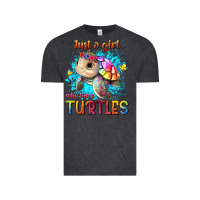 Vintage Black just a girl who loves turtles Vintage Tee - texasbilliewilder