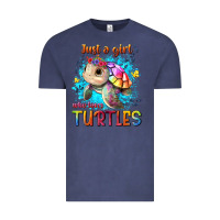 Vintage Denim just a girl who loves turtles Vintage Tee - texasbilliewilder
