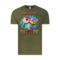 Vintage Olive just a girl who loves turtles Vintage Tee - texasbilliewilder