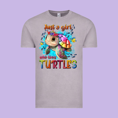 Just A Girl Who Loves Turtles Vintage Tee Designed By Texasbilliewilder