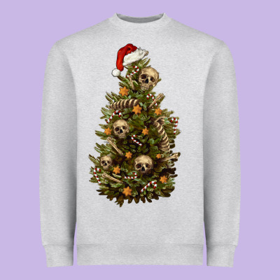 Heavyweight Sweatshirt Skeleton merry christmas tree