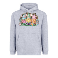 Heather Grey Easter Day gnomes Heavyweight Hoodie - NancyCooperArtShop