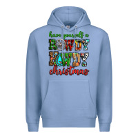 Colony Blue Have yourself a rowdy howdy Christmas Premium Hoodie - NancyCooperArtShop