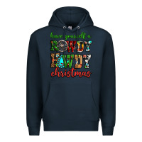 Navy Have yourself a rowdy howdy Christmas Premium Hoodie - NancyCooperArtShop