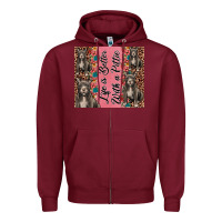 Burgundy life is better with a pittie Zipper Hoodie - JahusDesignShop