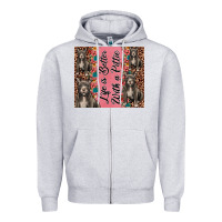Heather Grey life is better with a pittie Zipper Hoodie - JahusDesignShop