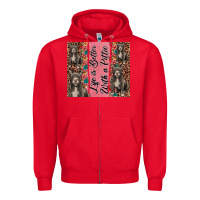 Red life is better with a pittie Zipper Hoodie - JahusDesignShop