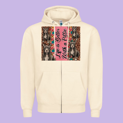 Life Is Better With A Pittie Zipper Hoodie Designed By Jahusdesignshop