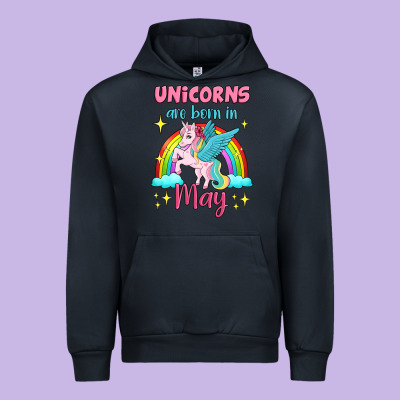 Unicorns Are Born In May Urban Hoodie Designed By Jasminsmagicworld