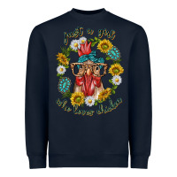 Navy just a girl who loves chicken with sunflowers and gemstone Heavyweight Sweatshirt - texasbilliewilder