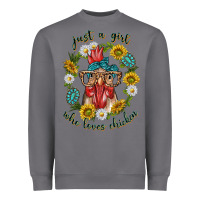 Storm just a girl who loves chicken with sunflowers and gemstone Heavyweight Sweatshirt - texasbilliewilder