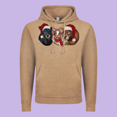 Vintage Hoodie Christmas Cows