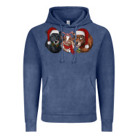 Vintage Denim Christmas Cows Vintage Hoodie - RanaPortraitStore
