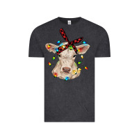 Vintage Black charolais calf with christmas lights baby cow Vintage Tee - RanaPortraitStore
