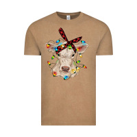 Vintage Coffee charolais calf with christmas lights baby cow Vintage Tee - RanaPortraitStore