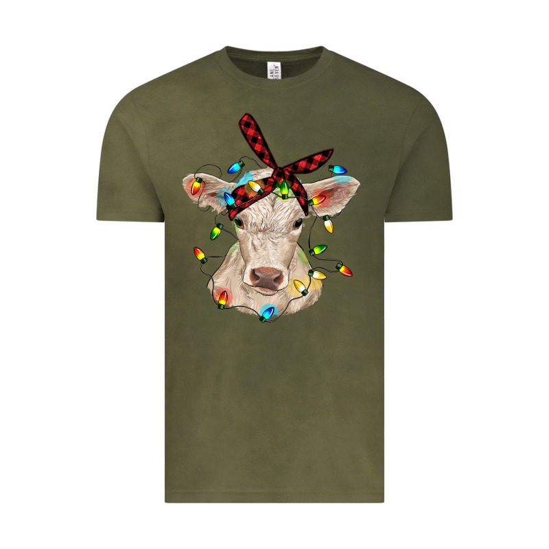 Charolais Calf With Christmas Lights Baby Cow Vintage Tee by RanaPortraitStore | Teevron