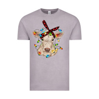 Vintage Zinc charolais calf with christmas lights baby cow Vintage Tee - RanaPortraitStore