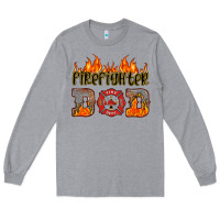 Heather Grey firefighter dad Long Sleeve Tee - HRA Design Shop