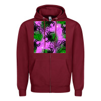 Burgundy halloween spider green leopard seamless pattern Zipper Hoodie - BundleAndBundleShop