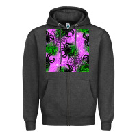 Charcoal Heather halloween spider green leopard seamless pattern Zipper Hoodie - BundleAndBundleShop