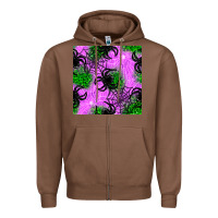 Chestnut halloween spider green leopard seamless pattern Zipper Hoodie - BundleAndBundleShop