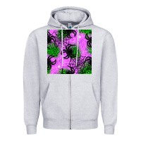 Heather Grey halloween spider green leopard seamless pattern Zipper Hoodie - BundleAndBundleShop