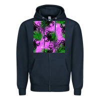 Navy halloween spider green leopard seamless pattern Zipper Hoodie - BundleAndBundleShop