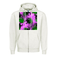 Oatmeal Heather halloween spider green leopard seamless pattern Zipper Hoodie - BundleAndBundleShop