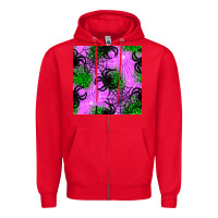Red halloween spider green leopard seamless pattern Zipper Hoodie - BundleAndBundleShop