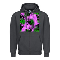 Smoke halloween spider green leopard seamless pattern Zipper Hoodie - BundleAndBundleShop