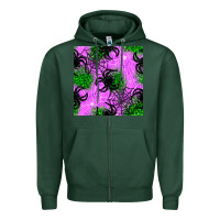 Sports Green halloween spider green leopard seamless pattern Zipper Hoodie - BundleAndBundleShop