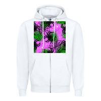 White halloween spider green leopard seamless pattern Zipper Hoodie - BundleAndBundleShop