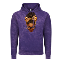 Cloud Purple plaid bandana afro woman Vintage Hoodie - texasbilliewilder