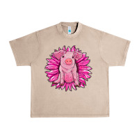 French Oak pink sunflower pig Urban Heavy Tee - RanaPortraitStore