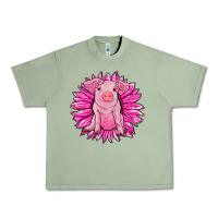 Oil Green pink sunflower pig Urban Heavy Tee - RanaPortraitStore