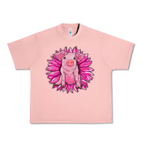 Salmon pink sunflower pig Urban Heavy Tee - RanaPortraitStore