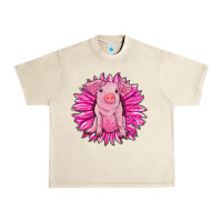Sandshell pink sunflower pig Urban Heavy Tee - RanaPortraitStore